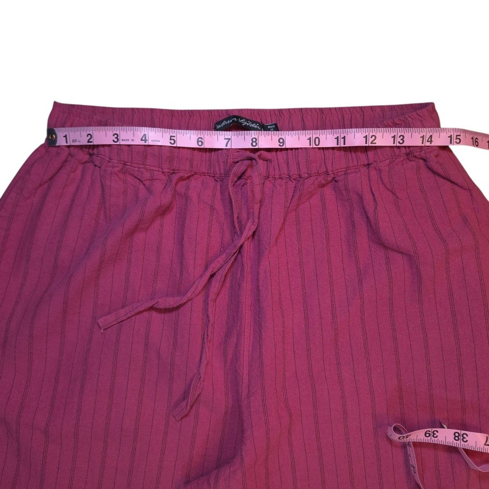 Gudrun Sjoden Pink Pinstripe Organic Cotton Hemp Pants Womens Medium Lagenlook - Picture 3 of 8
